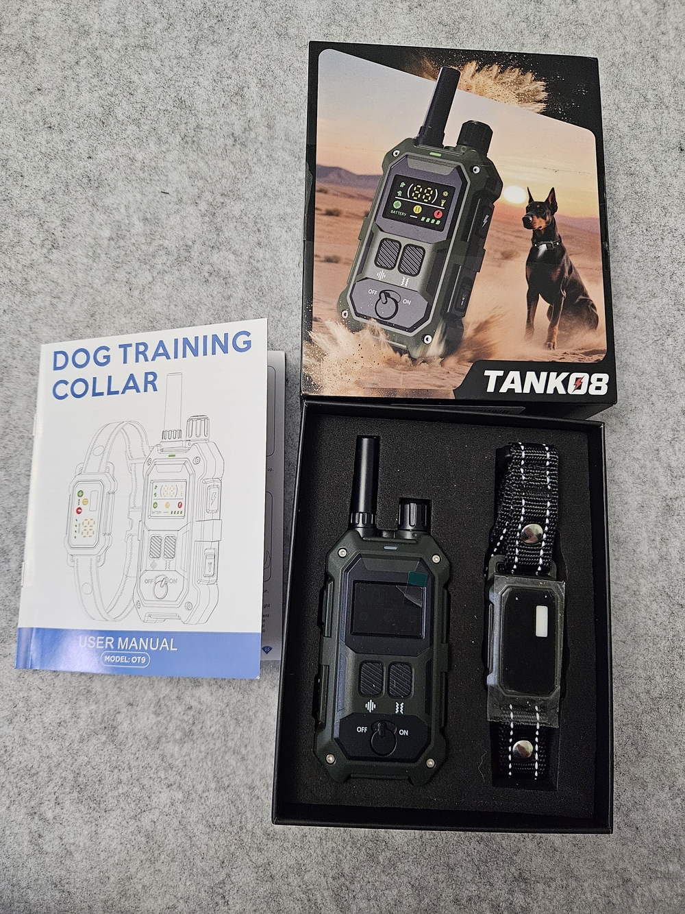 Army Green Dog Training Collar and Remote